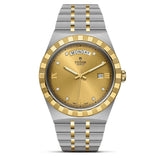 Tudor Royal Automatic Diamonds Gold Dial Two Tone Steel Strap Watch for Men - M28603-0006 Authentic Buy Shop Now