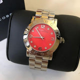 Marc Jacobs Amy Red Dial Silver Steel Strap Watch for Women - MBM3302 Authentic Buy Shop Now