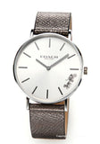 Coach Perry White Dial Grey Leather Strap Watch for Women - 14503155 Authentic Buy Shop Now