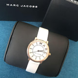 Marc Jacobs Roxy White Dial White Leather Strap Watch for Women - MJ1562 Authentic Buy Shop Now