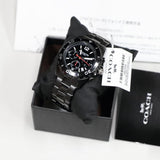 Coach Kent Chronograph Black Dial Black Steel Strap Watch for Men - 14602554 Authentic Buy Shop Now
