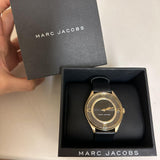 Marc Jacobs Tether Black Dial Black Leather Strap Watch for Women - MBM1376 Authentic Buy Shop Now