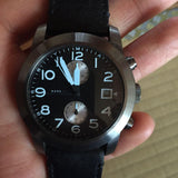 Marc Jacobs Larry Chronograph Black Dial Black Leather Strap Watch for Men - MBM5054 Authentic Buy Shop Now