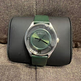 Marc Jacobs Tether Transparent Green Dial Green Leather Strap Watch for Women - MBM1378 Authentic Buy Shop Now