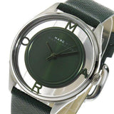 Marc Jacobs Tether Transparent Green Dial Green Leather Strap Watch for Women - MBM1378 Authentic Buy Shop Now