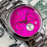 Michael Kors Runway Chronograph Pink Dial Silver Steel Strap Watch for Women - MK6160 Authentic Buy Shop Now