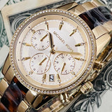 Michael Kors Ritz Gold Dial Two Tone Steel Strap Watch for Women - MK6322 Authentic Buy Shop Now