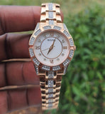 Bulova Crystal Mother of Pearl Dial Rose Gold Steel Strap Watch for Women - 98L197 Authentic Buy Shop Now