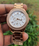 Bulova Crystal Silver Dial Rose Gold Steel Strap Watch for Women - 97N101 Authentic Buy Shop Now
