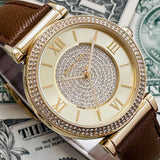 Michael Kors Catlin Champagne Dial Brown Leather Strap Watch for Women - MK2375 Authentic Buy Shop Now