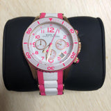 Marc Jacobs Rock Chronograph White Dial Two Tone Silicone Strap Watch for Women - MBM2593 Authentic Buy Shop Now