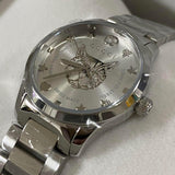 Gucci G Timeless Quartz Silver Dial Silver Steel Strap Watch For Women - YA126595 Authentic Buy Shop Now