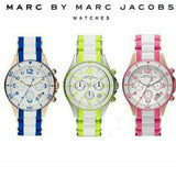 Marc Jacobs Rock Chronograph White Dial Two Tone Silicone Strap Watch for Women - MBM2593 Authentic Buy Shop Now