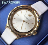 Swarovski Octea Nova Quartz White Dial White Leather Strap Watch for Women - 5295337 Authentic Buy Shop Now