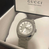 Gucci G Timeless GG2570 Silver Dial Silver Steel Strap Watch For Men - YA142402 Authentic Buy Shop Now