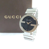 Gucci Interlocking G Quartz Black Dial Black Steel Strap Watch For Women - YA133502 Authentic Buy Shop Now