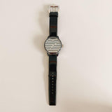 Marc Jacobs Lidia Stripe Glitz Black Dial Black Leather Strap Watch for Women - MBM1166 Authentic Buy Shop Now
