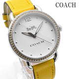 Coach Delancey White Dial Yellow Leather Strap Watch for Women - 14502882 Authentic Buy Shop Now