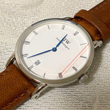 Daniel Wellington Dapper Durham Analog White Dial Brown Leather Strap Watch For Women - DW00100114 Authentic Buy Shop Now