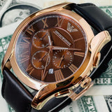 Emporio Armani Chronograph Brown Dial Brown Leather Strap Watch For Men - AR1701 Authentic Buy Shop Now