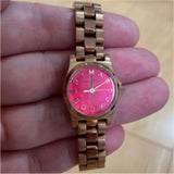 Marc Jacobs Henry Dinky Pink Dial Rose Gold Steel Strap Watch for Women - MBM3203 Authentic Buy Shop Now