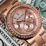 Michael Kors Dylan Rose Gold Rose Gold Steel Strap Watch for Women - MK5586 Authentic Buy Shop Now