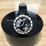 Marc Jacobs White & Black Dial Black Leather Strap Watch for Women - MBM1148 Authentic Buy Shop Now