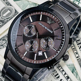 Emporio Armani Classic Chronograph Grey Dial Grey Steel Strap Watch For Men - AR2454 Authentic Buy Shop Now