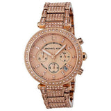 Michael Kors Uptown Glam Parker Chronograph Rose Gold Dial Steel Strap Watch for Women - MK5663 Authentic Buy Shop Now