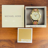 Michael Kors Slim Runway Gold Dial Two Tone Steel Strap Watch for Women - MK4300 Authentic Buy Shop Now