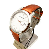 Burberry The City Silver Dial Orange Leather Strap Watch for Women - BU9121 Authentic Buy Shop Now