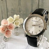 Burberry The City White Dial Black Leather Strap Watch for Men - BU9008 Authentic Buy Shop Now