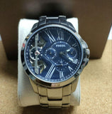 Fossil Grant Twist Multifunction Blue Dial Grey Steel Strap Watch for Men - ME1146 Authentic Buy Shop Now