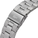 Lacoste Boston Chronograph Black Dial Silver Steel Strap Watch for Men - 2011079 Authentic Buy Shop Now