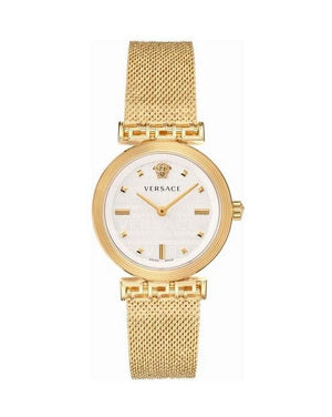 Versace Meander Greca White Dial Gold Mesh Bracelet Watch for Women - VELW00820 Authentic Buy Shop Now
