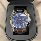 Emporio Armani Classic Blue Dial Silver Steel Strap Watch For Men - AR1635 Authentic Buy Shop Now