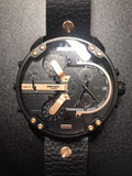 Diesel Mr Daddy 2.0 Chronograph Black Dial Black Leather Strap Watch For Men - DZ7350 Authentic Buy Shop Now