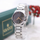 Gucci G Timeless Brown Dial Silver Steel Strap Watch For Women - YA126529 Authentic Buy Shop Now