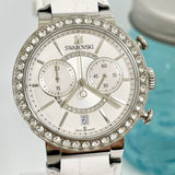 Swarovski Citra Sphere Chronograph White Dial White Leather Strap Watch for Women - 5027127 Authentic Buy Shop Now