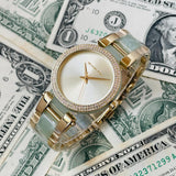 Michael Kors Delray Rose Gold Dial Two Tone Steel Strap Watch for Women - MK4317 Authentic Buy Shop Now