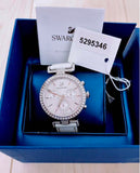 Swarovski Era Journey Silver Dial White Leather Strap Watch for Women - 5295346 Authentic Buy Shop Now
