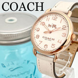 Coach Delancey White Dial White Leather Strap Watch for Women - 14502716 Authentic Buy Shop Now