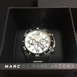 Marc Jacobs Rock Chronograph White Dial Silver Steel Strap Watch for Men - MBM5027 Authentic Buy Shop Now