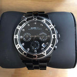Marc Jacobs Blade Chronograph Black Dial Black Steel Strap Watch for Women - MBM3083 Authentic Buy Shop Now