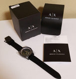 Armani Exchange Outerbanks Chronograph Black Dial Black Silicone Strap Watch For Men - AX1343 Authentic Buy Shop Now