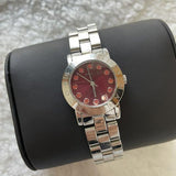 Marc Jacobs Amy Red Dial Silver Steel Strap Watch for Women - MBM3333 Authentic Buy Shop Now