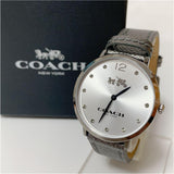 Coach Slim Easton Silver Dial Grey Leather Strap Watch for Women - 14502686 Authentic Buy Shop Now