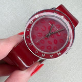 Marc Jacobs Amy Red Dial Burgundy Leather Strap Watch for Women - MBM1162 Authentic Buy Shop Now