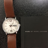 Marc Jacobs Fergus White Dial Brown Leather Strap Watch for Women - MBM8649 Authentic Buy Shop Now