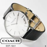 Coach Perry White Dial Black Leather Strap Watch for Women - 14503115 Authentic Buy Shop Now